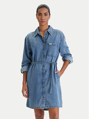 Vestido em Ganga Largo  - Guess Jeans