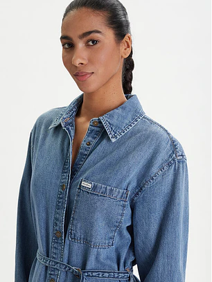 Vestido em Ganga Largo  - Guess Jeans