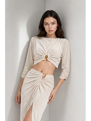 Blusa com Aplicação Pérola - SAHOCO