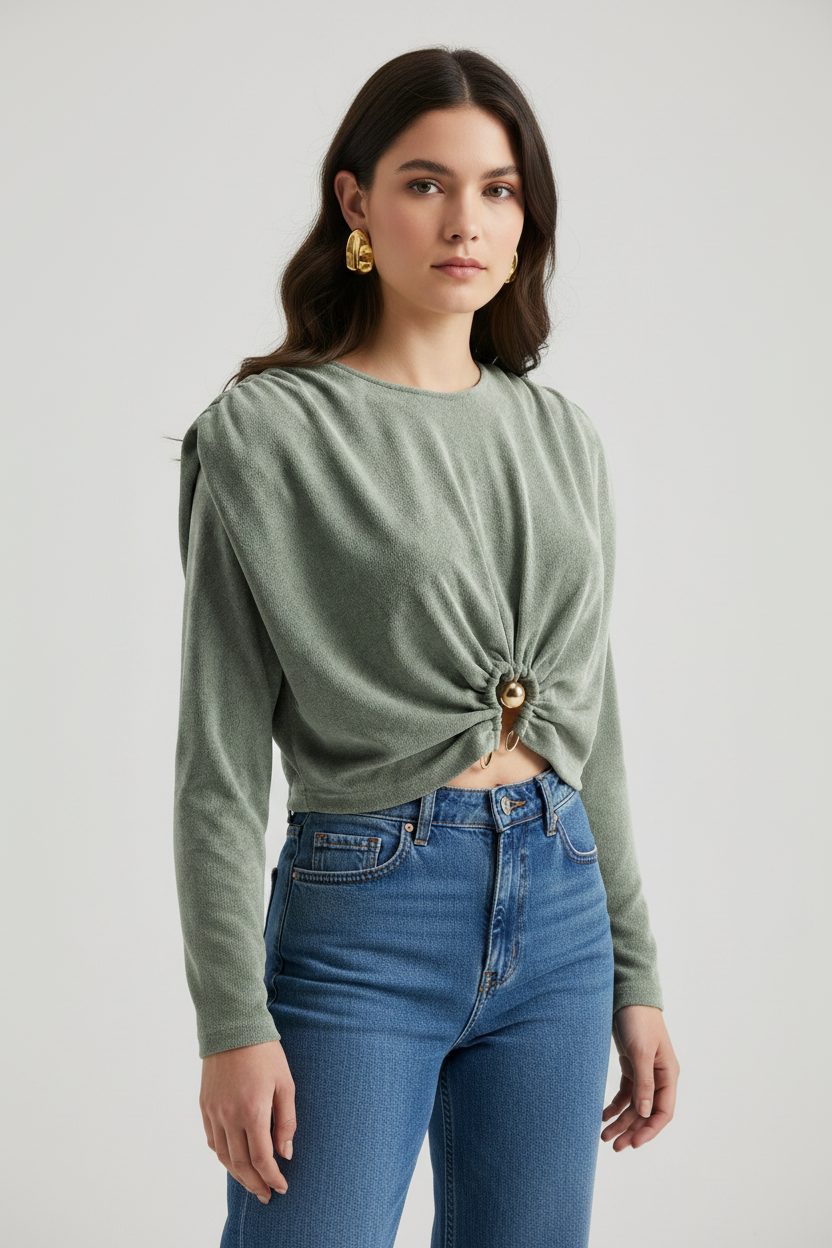 Blusa com Aplicação Verde - SAHOCO  1