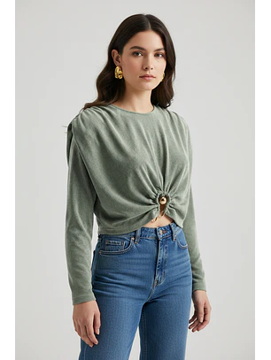 Blusa com Aplicação Verde - SAHOCO 