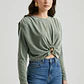 Blusa com Aplicação Verde - SAHOCO  - Thumbnail 1
