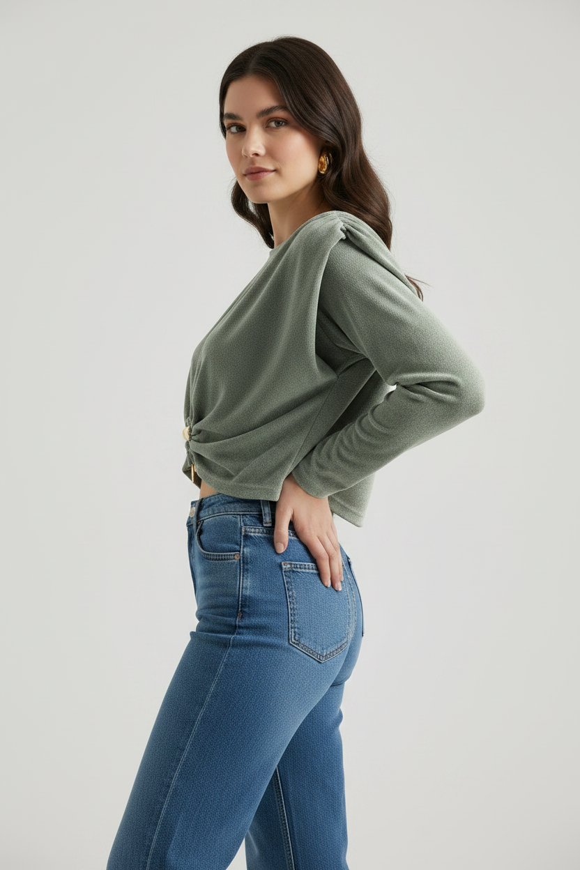 Blusa com Aplicação Verde - SAHOCO  2