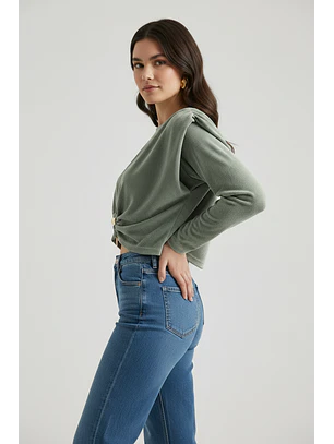Blusa com Aplicação Verde - SAHOCO 