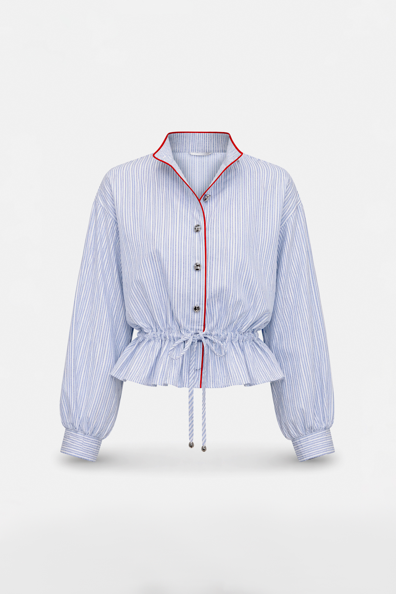 Camisa com Folho Riscas Azul e Branco - SAHOCO  5