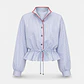 Camisa com Folho Riscas Azul e Branco - SAHOCO  - Thumbnail 5