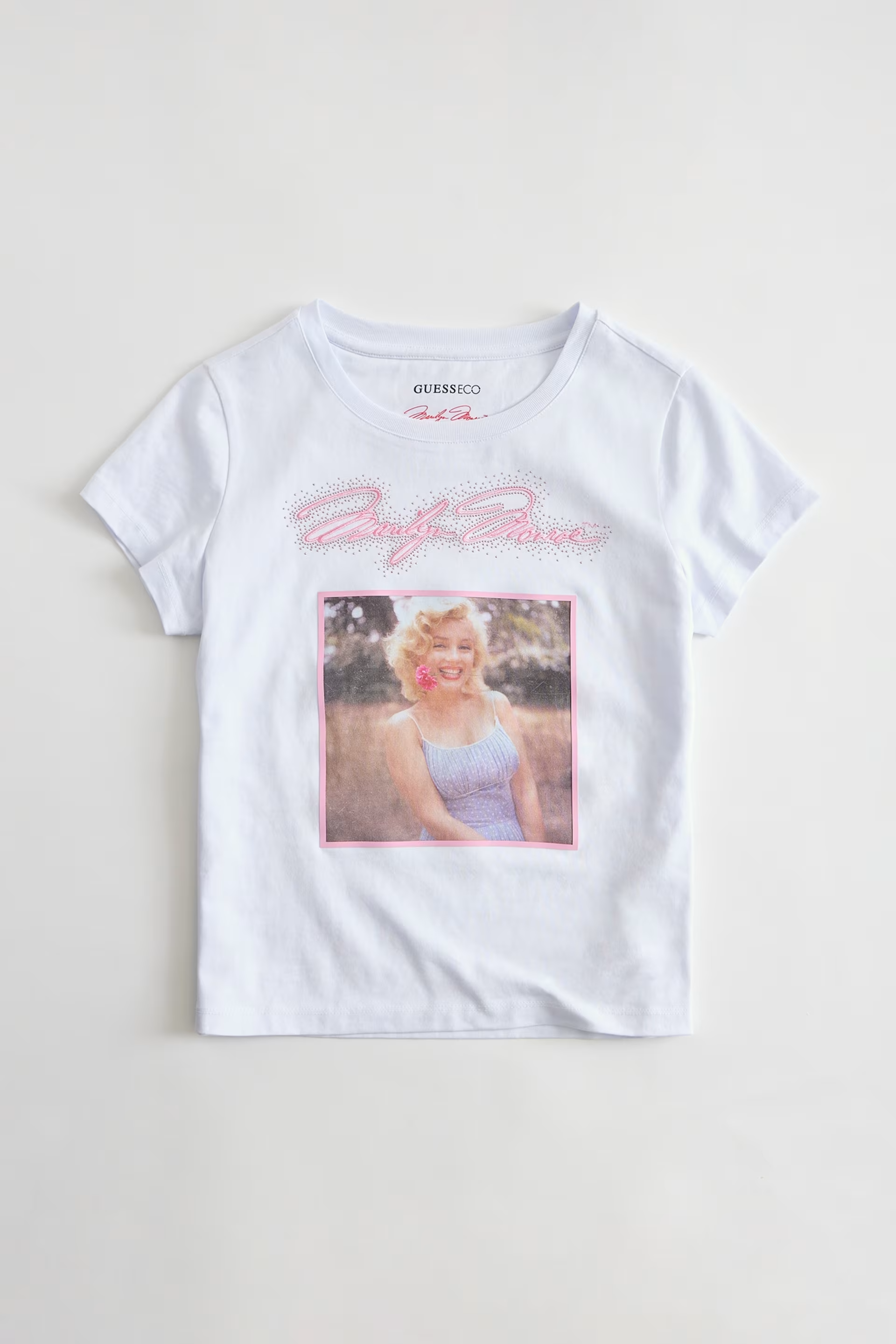 T-shirt 𝗠𝗔𝗥𝗜𝗟𝗬𝗡 𝗠𝗢𝗡𝗥𝗢𝗘 Branca - Guess 1