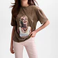 T-shirt 𝗠𝗔𝗥𝗜𝗟𝗬𝗡 𝗠𝗢𝗡𝗥𝗢𝗘 Smile Castanho - Guess - Thumbnail 3