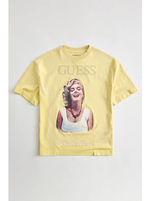 T-shirt 𝗠𝗔𝗥𝗜𝗟𝗬𝗡 𝗠𝗢𝗡𝗥𝗢𝗘 Smile Amarelo - Guess 