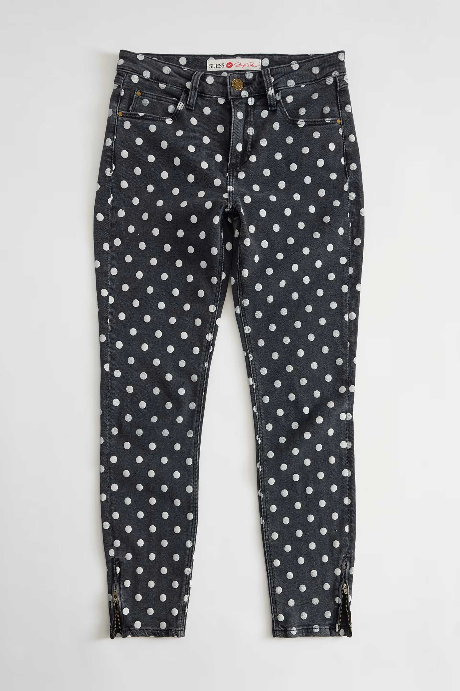 Calças 𝗠𝗔𝗥𝗜𝗟𝗬𝗡 𝗠𝗢𝗡𝗥𝗢𝗘 Bolinhas Preto e Branco - Guess 2