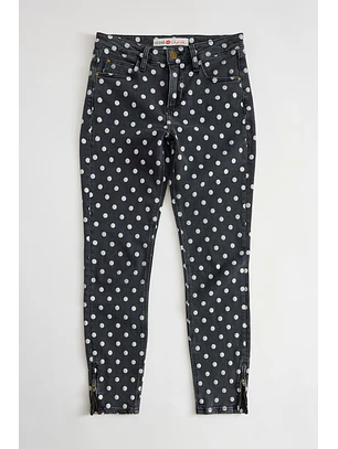 Calças 𝗠𝗔𝗥𝗜𝗟𝗬𝗡 𝗠𝗢𝗡𝗥𝗢𝗘 Bolinhas Preto e Branco - Guess