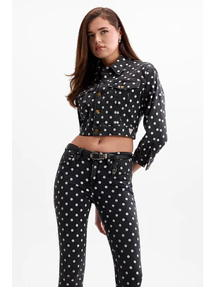 Casaco 𝗠𝗔𝗥𝗜𝗟𝗬𝗡 𝗠𝗢𝗡𝗥𝗢𝗘 Bolinhas Preto e Branco - Guess