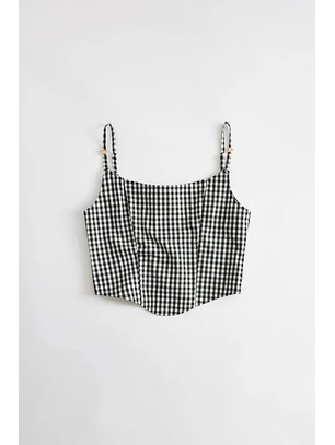 Top 𝗠𝗔𝗥𝗜𝗟𝗬𝗡 𝗠𝗢𝗡𝗥𝗢𝗘 Vichy Preto - Guess 