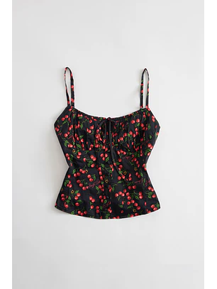Top Corpete 𝗠𝗔𝗥𝗜𝗟𝗬𝗡 𝗠𝗢𝗡𝗥𝗢𝗘 Cerejas Preto - Guess