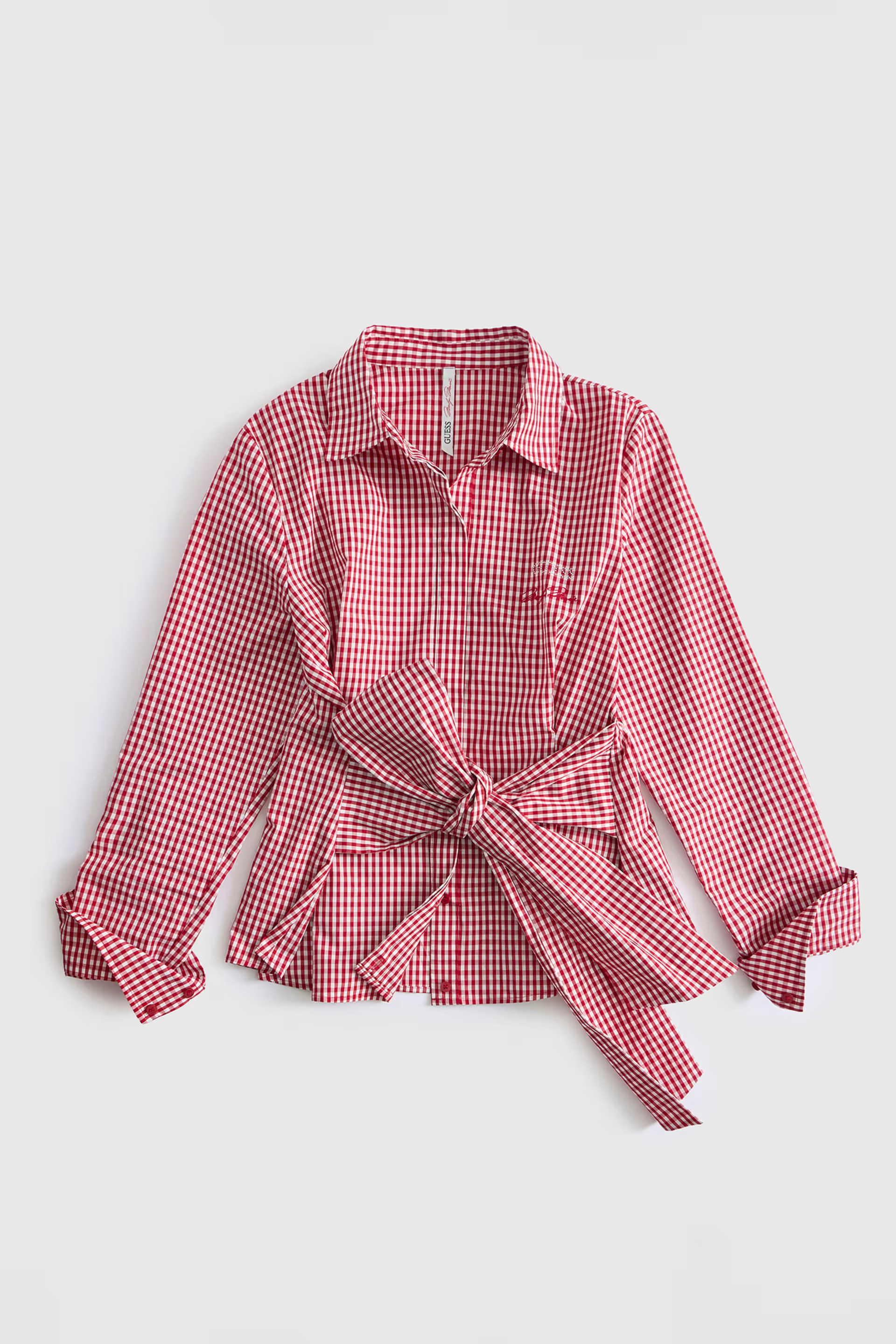 Camisa Laço 𝗠𝗔𝗥𝗜𝗟𝗬𝗡 𝗠𝗢𝗡𝗥𝗢𝗘 Vichy Vermelho - Guess 1