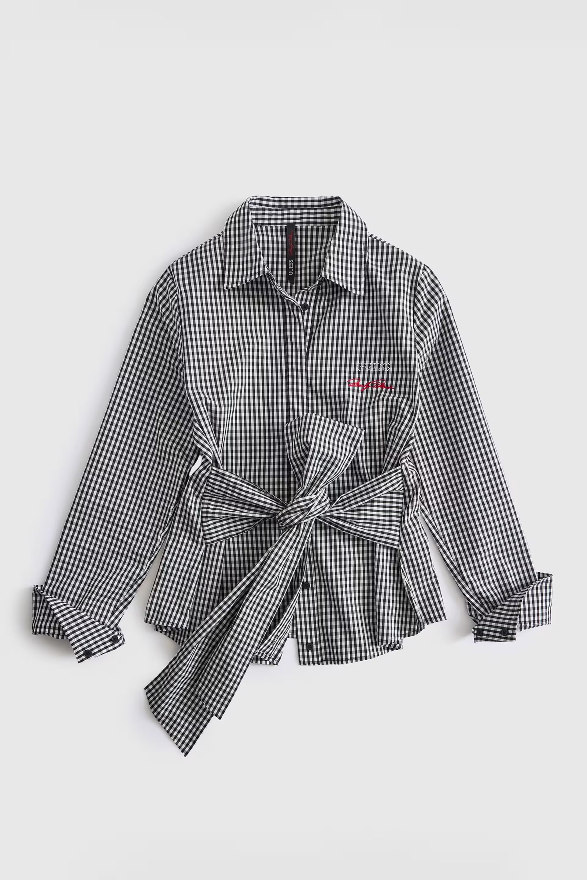 Camisa Laço 𝗠𝗔𝗥𝗜𝗟𝗬𝗡 𝗠𝗢𝗡𝗥𝗢𝗘 Vichy Preto - Guess 1