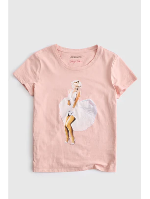 T-shirt Vestido 𝗠𝗔𝗥𝗜𝗟𝗬𝗡 𝗠𝗢𝗡𝗥𝗢𝗘 Rosa - Guess 
