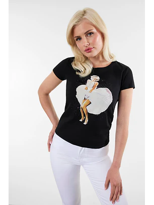 T-shirt Vestido 𝗠𝗔𝗥𝗜𝗟𝗬𝗡 𝗠𝗢𝗡𝗥𝗢𝗘 Preto - Guess