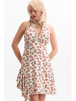 Vestido 𝗠𝗔𝗥𝗜𝗟𝗬𝗡 𝗠𝗢𝗡𝗥𝗢𝗘 Estampa Cerejas Branco - Guess 