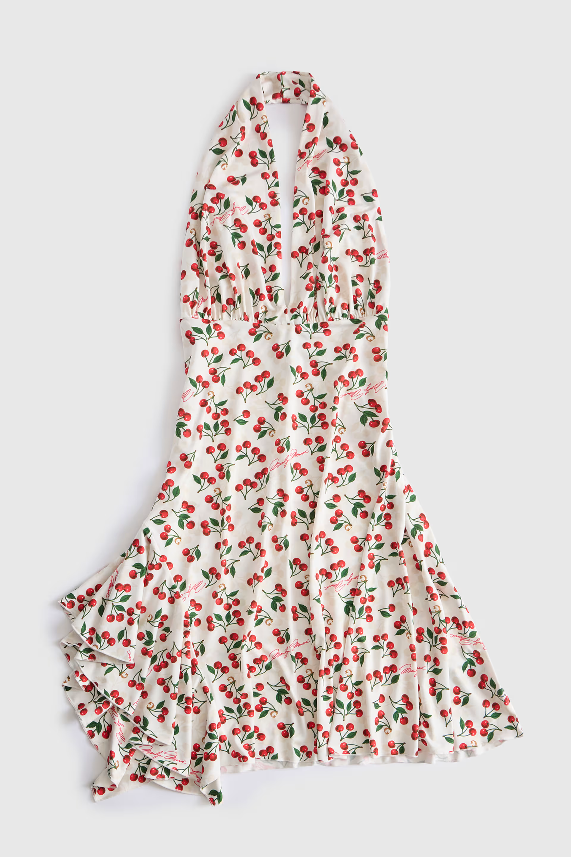 Vestido 𝗠𝗔𝗥𝗜𝗟𝗬𝗡 𝗠𝗢𝗡𝗥𝗢𝗘 Estampa Cerejas Branco - Guess  1