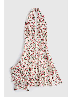 Vestido 𝗠𝗔𝗥𝗜𝗟𝗬𝗡 𝗠𝗢𝗡𝗥𝗢𝗘 Estampa Cerejas Branco - Guess 