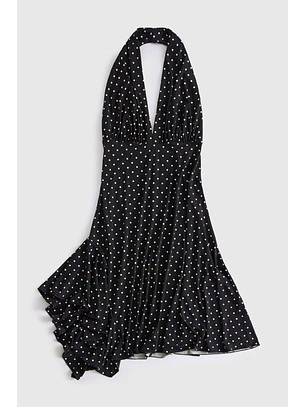 Vestido 𝗠𝗔𝗥𝗜𝗟𝗬𝗡 𝗠𝗢𝗡𝗥𝗢𝗘 Estampa Bolinhas Preto - Guess 