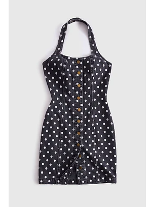 Vestido Curto 𝗠𝗔𝗥𝗜𝗟𝗬𝗡 𝗠𝗢𝗡𝗥𝗢𝗘 Bolinhas Preto - Guess 