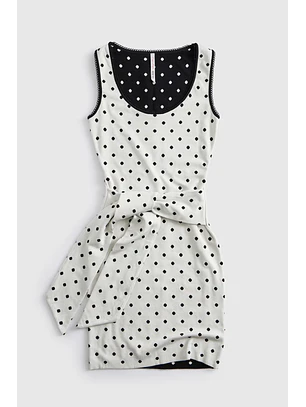 Vestido Justo 𝗠𝗔𝗥𝗜𝗟𝗬𝗡 𝗠𝗢𝗡𝗥𝗢𝗘 Bolinhas Branco - Guess 