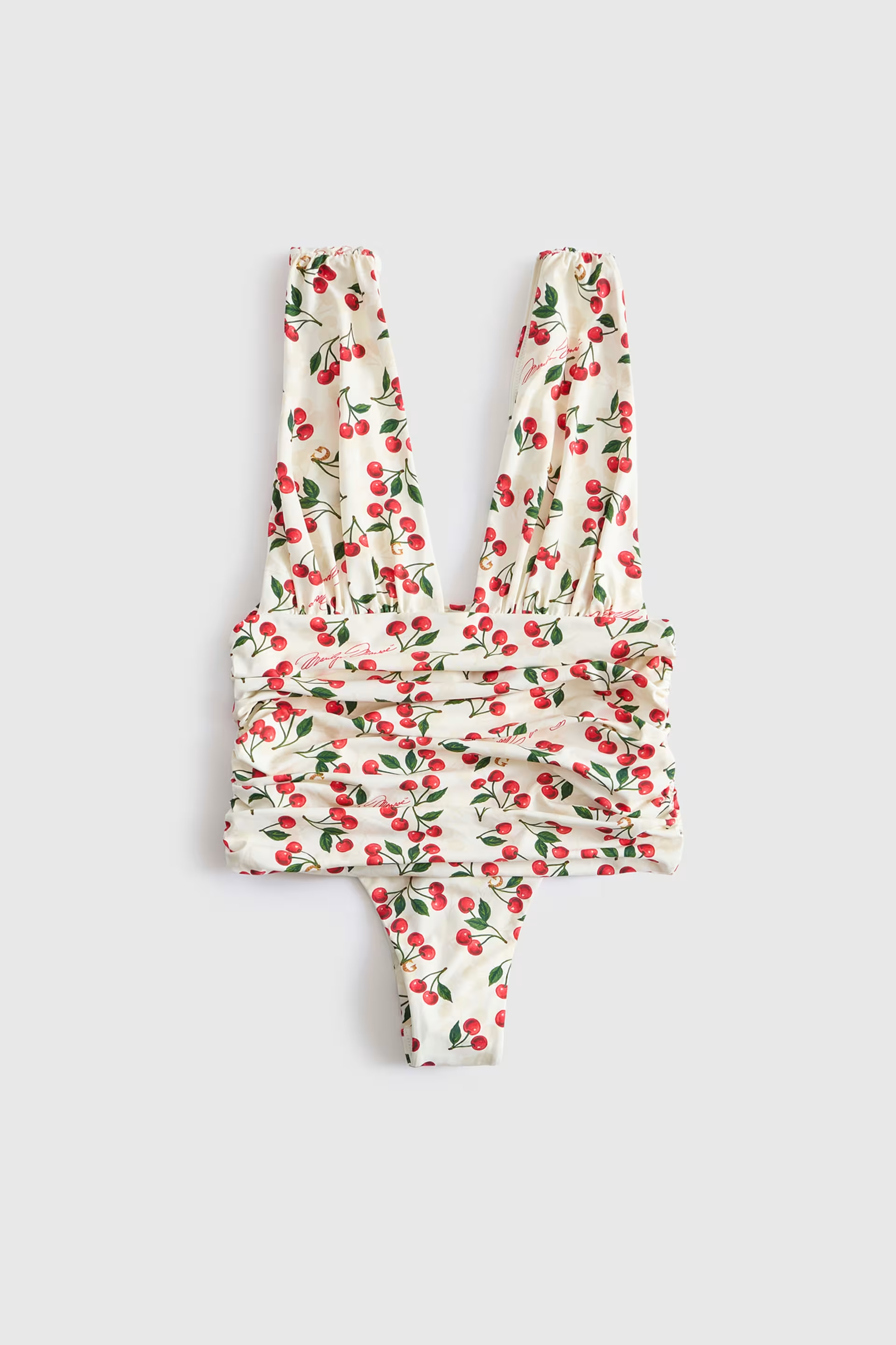 Fato de Banho 𝗠𝗔𝗥𝗜𝗟𝗬𝗡 𝗠𝗢𝗡𝗥𝗢𝗘 Cerejas Branco - Guess  1