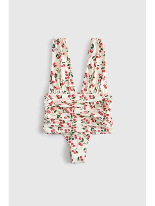 Fato de Banho 𝗠𝗔𝗥𝗜𝗟𝗬𝗡 𝗠𝗢𝗡𝗥𝗢𝗘 Cerejas Branco - Guess 