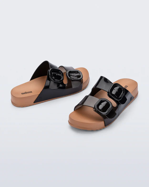 Chinelo Cozy Slide Camel e Preto - Melissa 2
