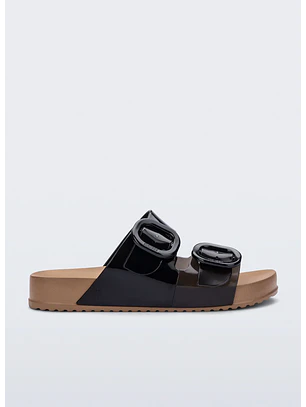 Chinelo Cozy Slide Camel e Preto - Melissa