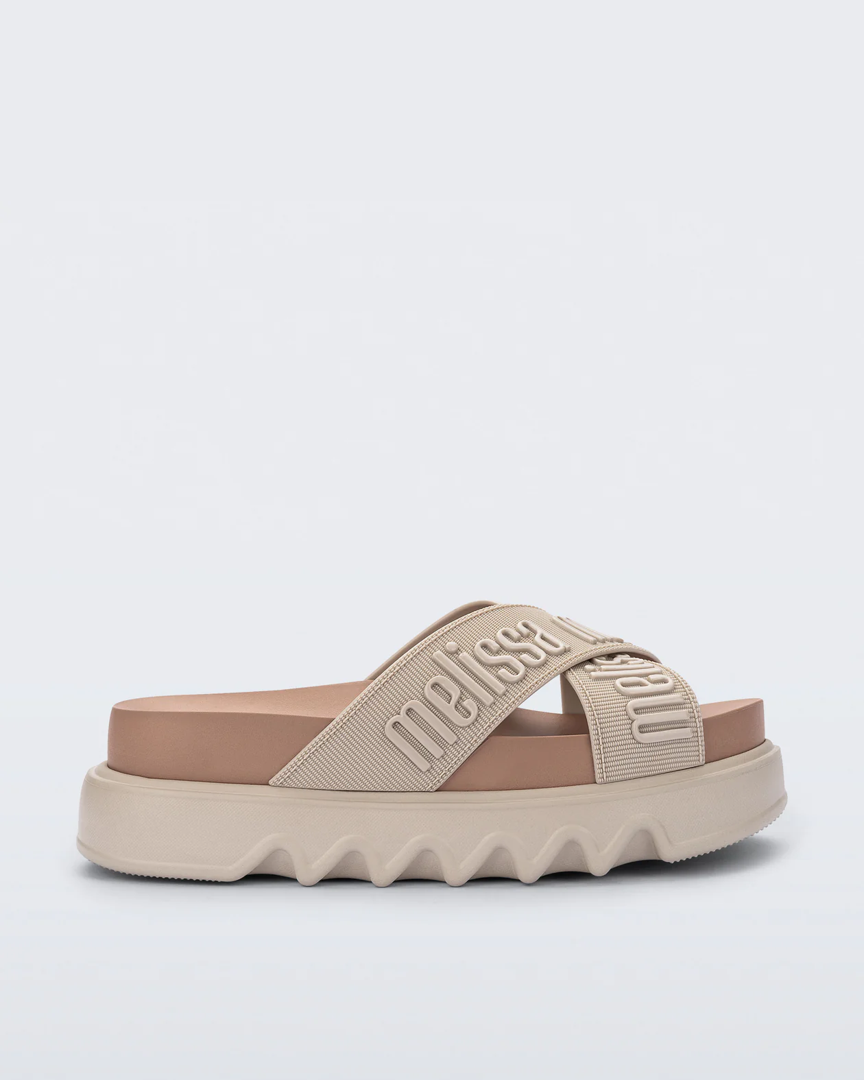 Chinelo Plataforma Cross M. Lover Platform Bege - Melissa 1