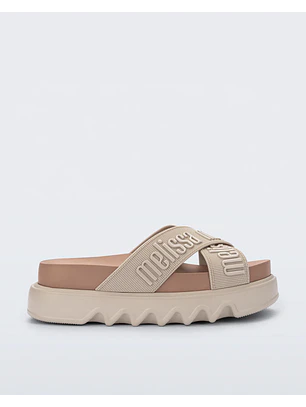 Chinelo Plataforma Cross M. Lover Platform Bege - Melissa