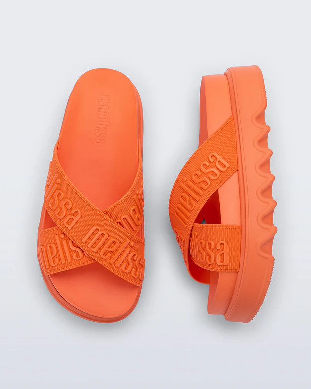 Chinelo Plataforma Cross M. Lover Platform Laranja - Melissa  3