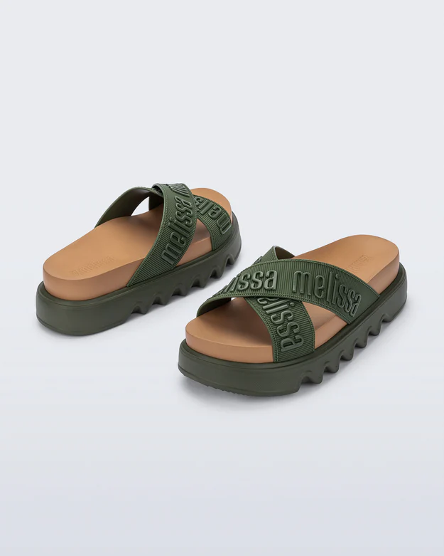 Chinelo Plataforma Cross M. Lover Platform Verde - Melissa 3
