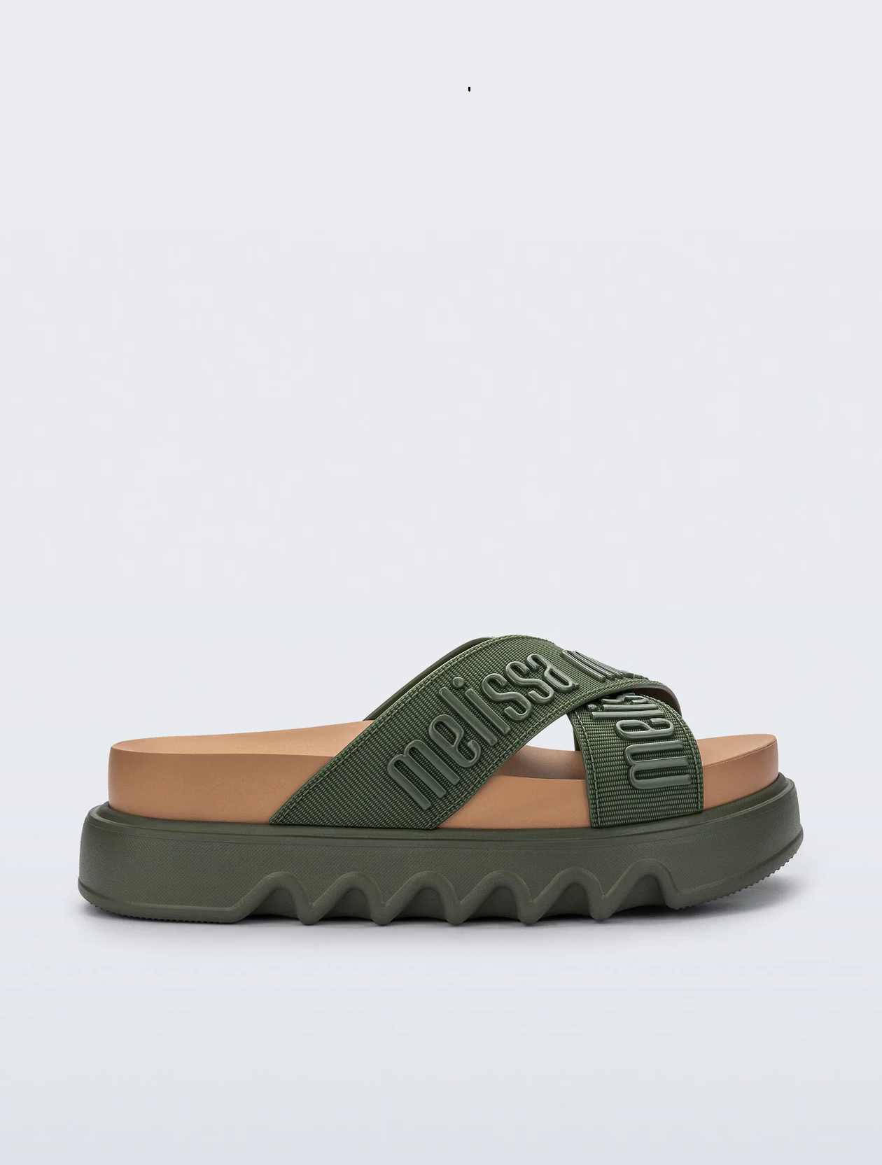 Chinelo Plataforma Cross M. Lover Platform Verde - Melissa 1