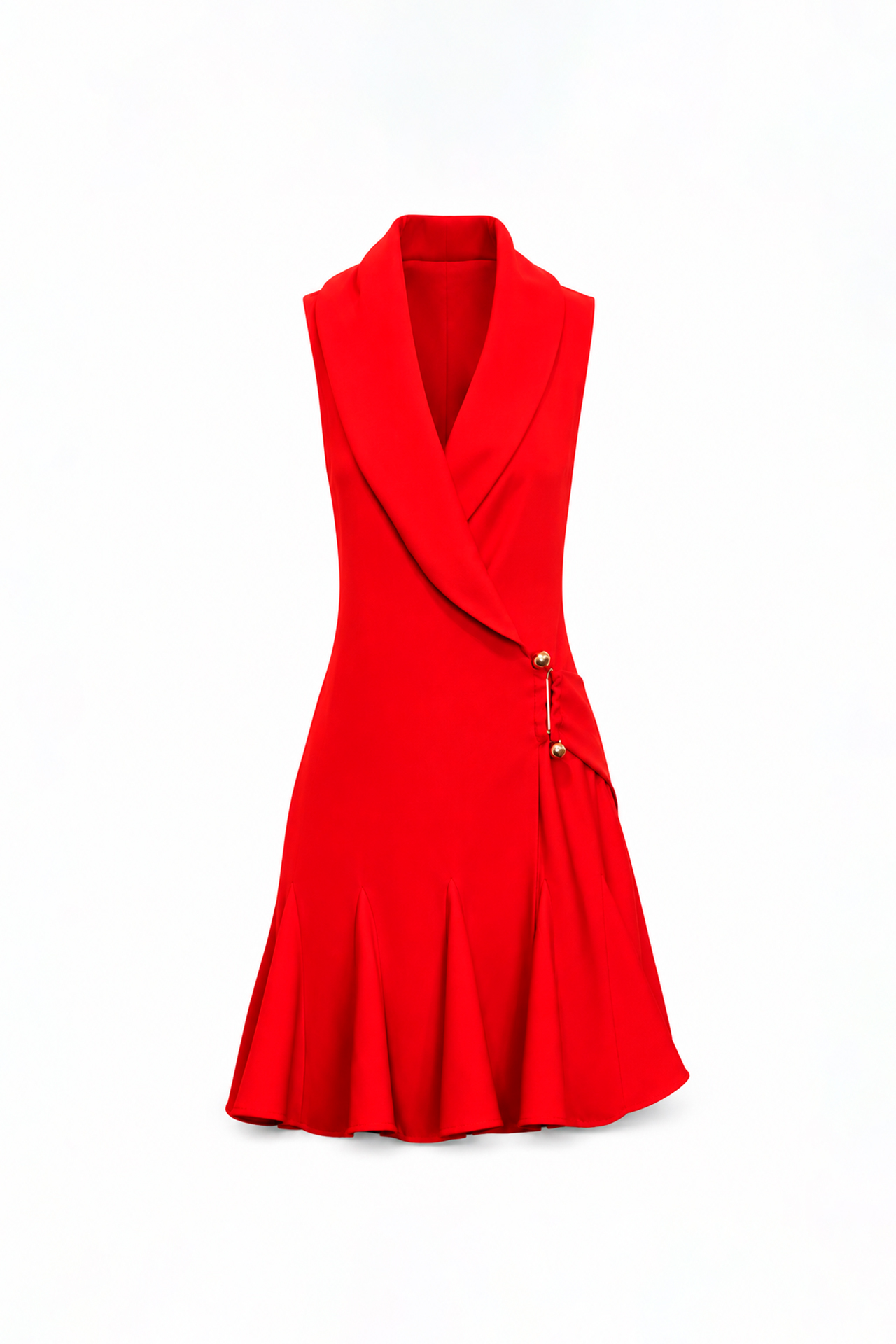 Vestido Curto com Folhos Vermelho - SAHOCO 5