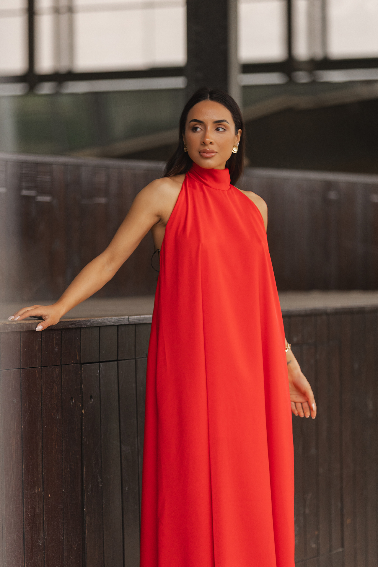 Vestido Halter Acetinado Vermelho - SAHOCO 7