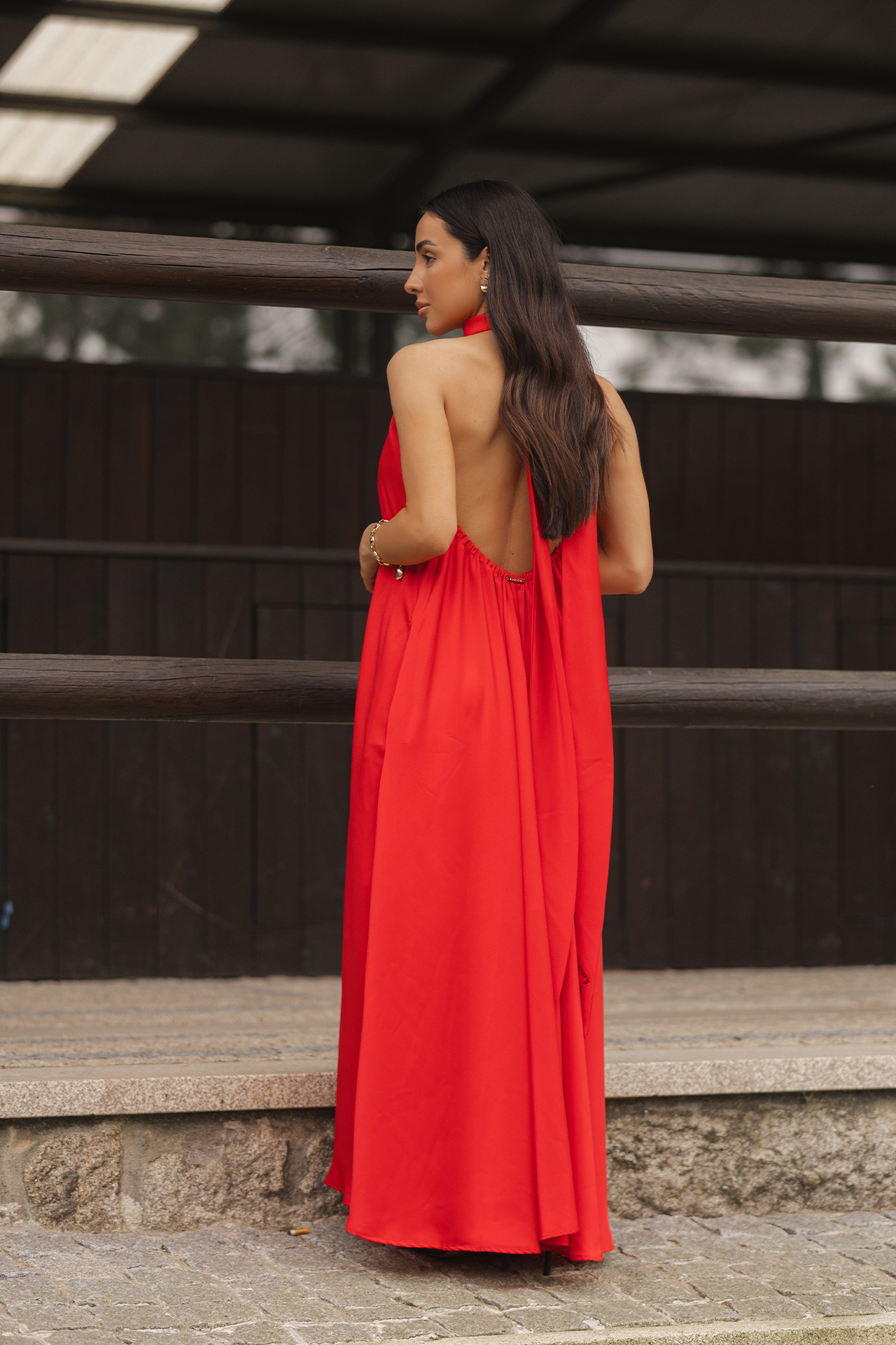 Vestido Halter Acetinado Vermelho - SAHOCO 2