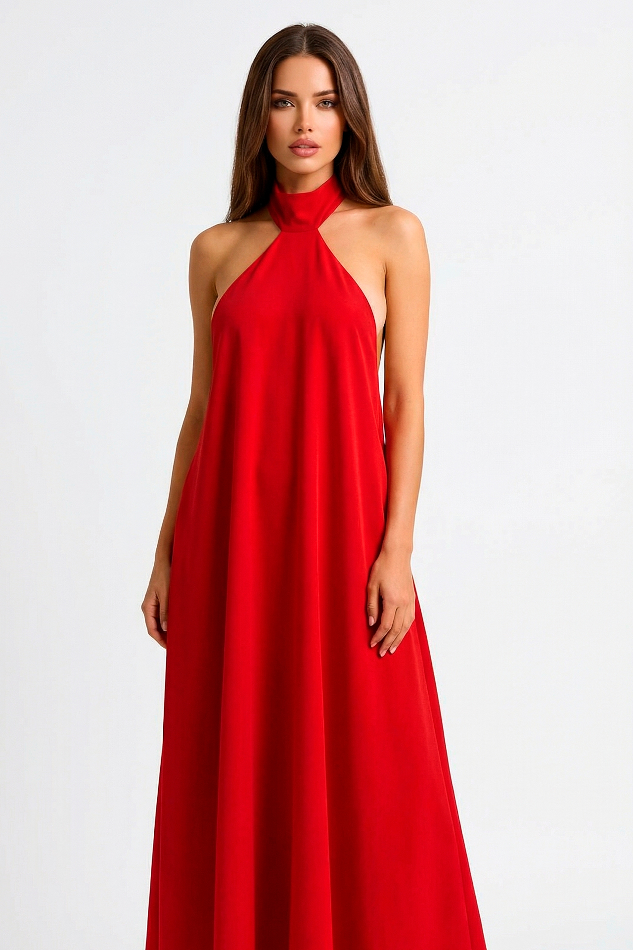 Vestido Halter Acetinado Vermelho - SAHOCO 10