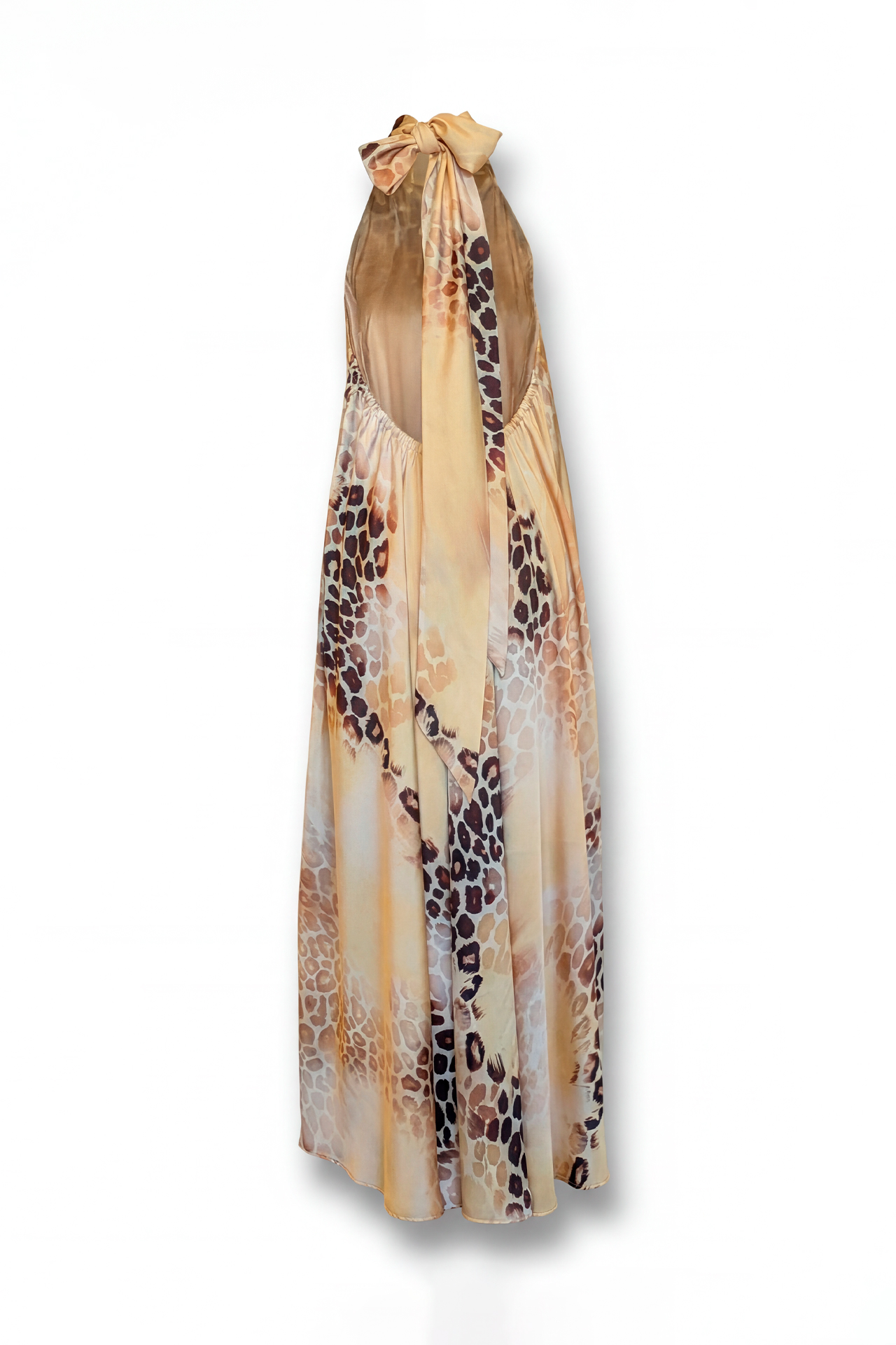 Vestido Halter Acetinado Print Castanho - SAHOCO 5