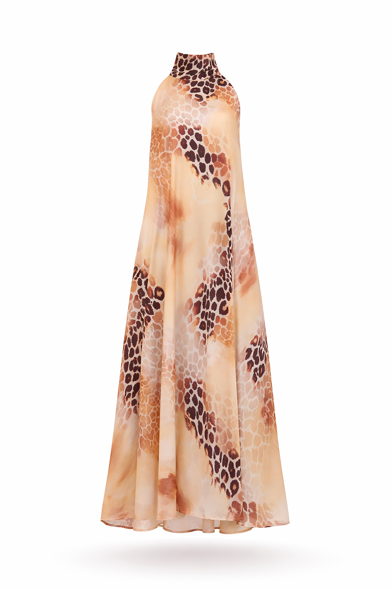 Vestido Halter Acetinado Print Castanho - SAHOCO 4
