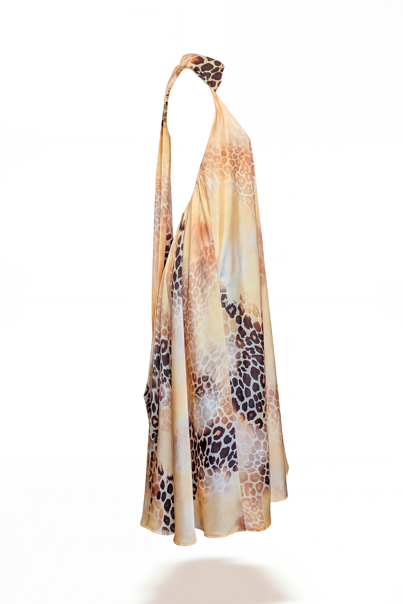 Vestido Halter Acetinado Print Castanho - SAHOCO 6