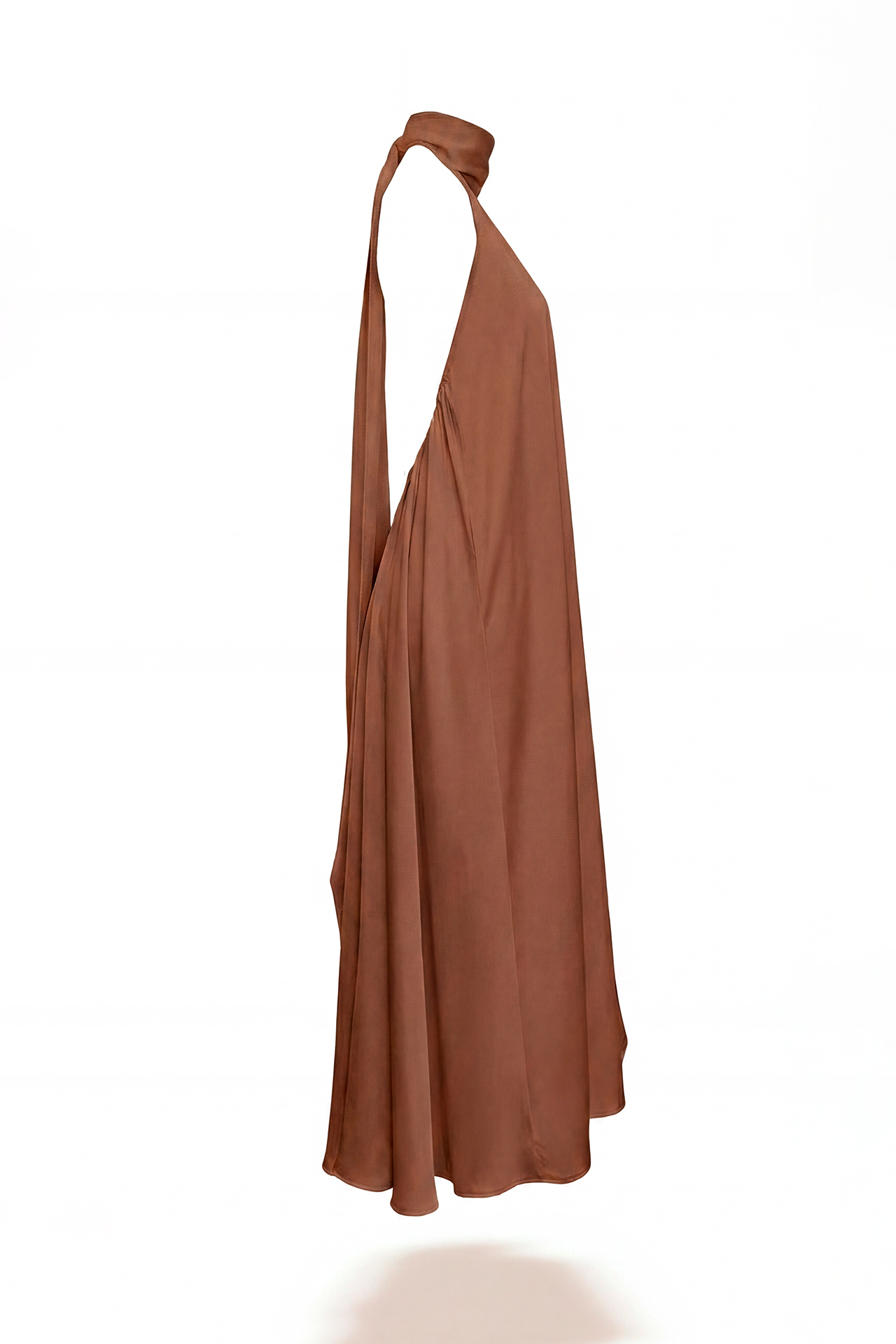Vestido Halter Acetinado Castanho - SAHOCO 4