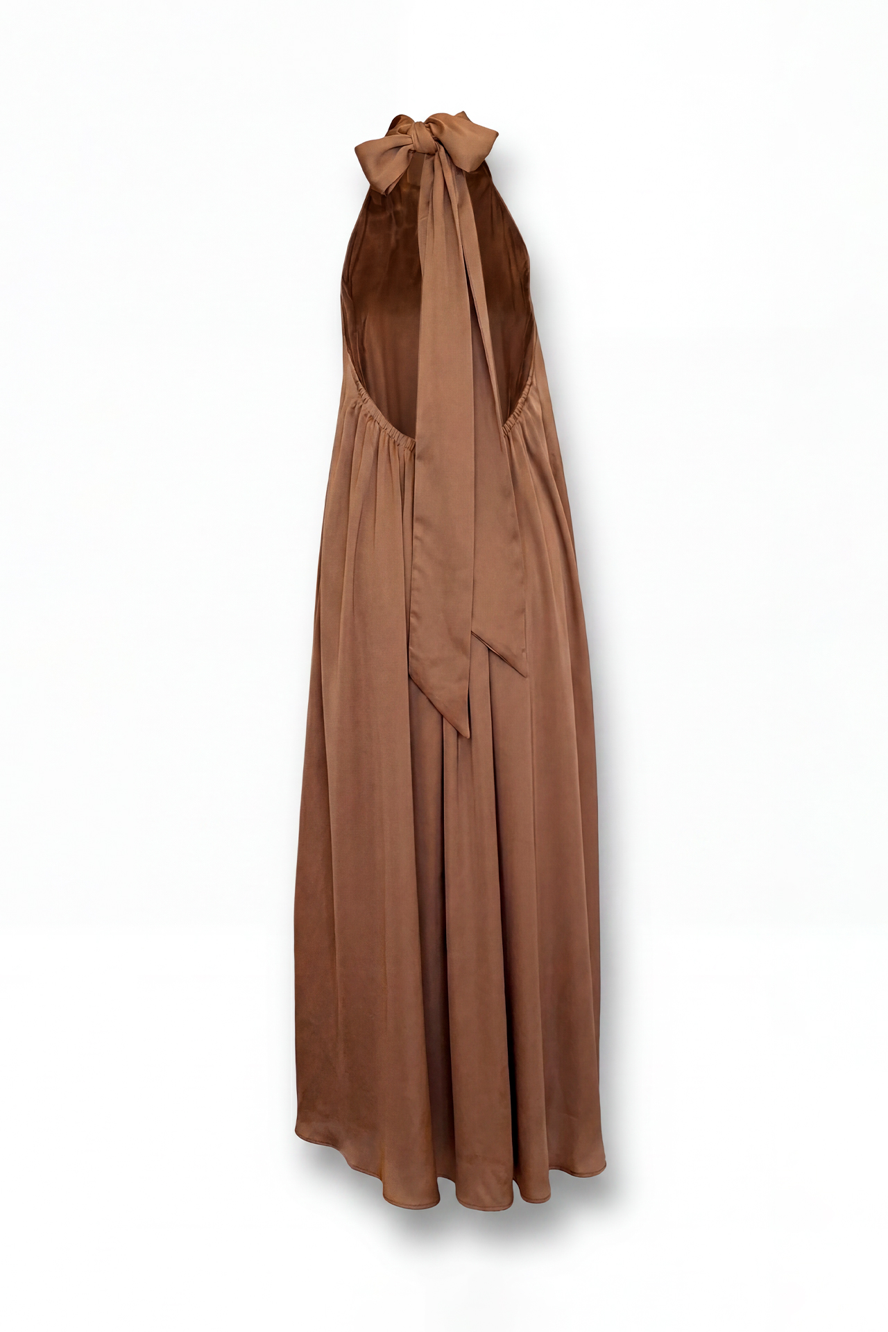 Vestido Halter Acetinado Castanho - SAHOCO 5