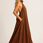 Vestido Halter Acetinado Castanho - SAHOCO - thumbnail 1