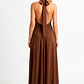 Vestido Halter Acetinado Castanho - SAHOCO - thumbnail 2