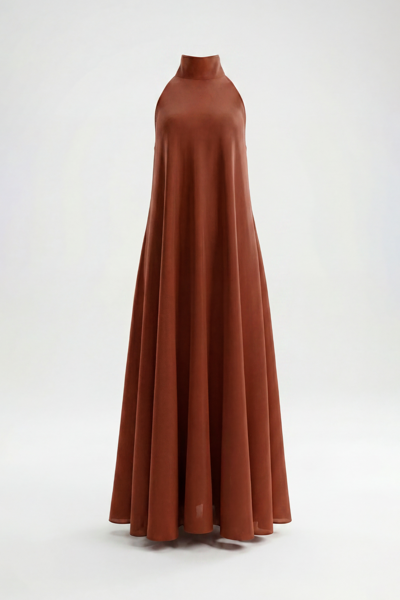 Vestido Halter Acetinado Castanho - SAHOCO 3