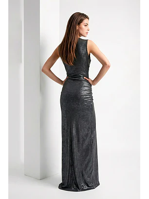 Vestido Justo com Aplicação Preto - SAHOCO